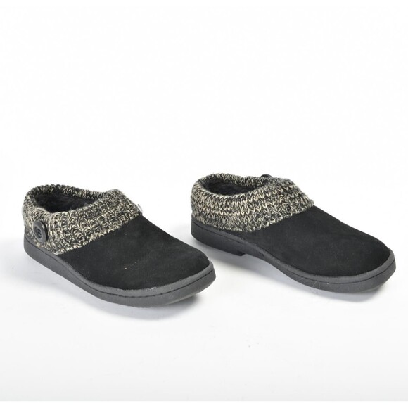 Clarks Black Suede Slide / House / Slipper Shoe w/ Rubber Sole Size 7 - Picture 1 of 5